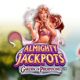 Almighty Jackpots: Garden of Persephone slot logo by Novomatic at Spinbara Casino