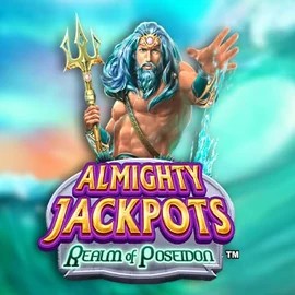 Almighty Jackpots – Realm of Poseidon logo by Novomatic Spinbara Casino