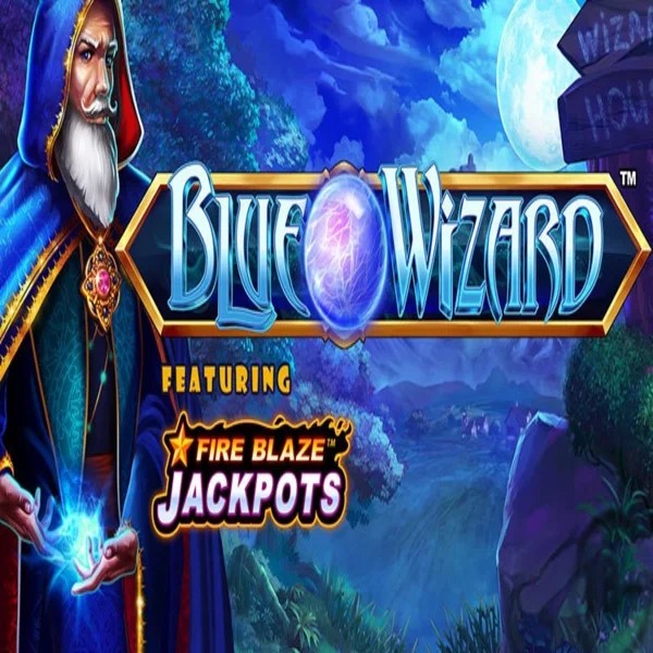 Blue Wizard Fire Blaze Jackpots logo – Slots by Rarestone Gaming at Spinbara Casino