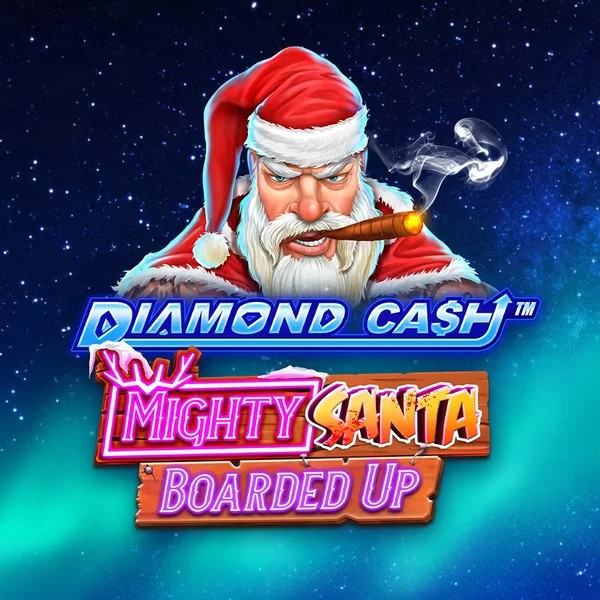Diamond Cash Mighty Santa Boarded Up logo by Greentube at Spinbara Casino