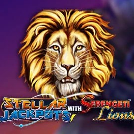 Stellar Jackpots with Serengeti Lions online game logo by Lightning Box Game on spinbaracasinos-es.com